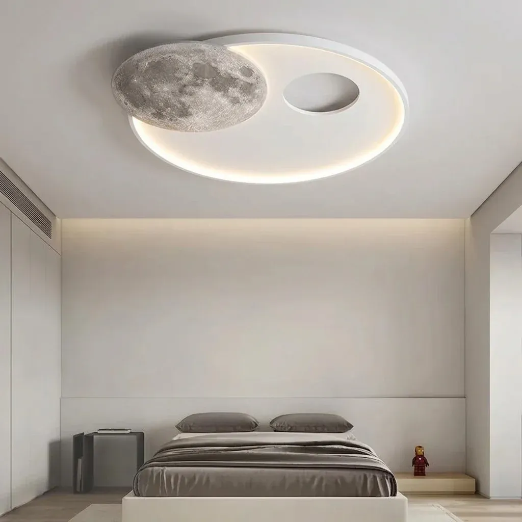 מנורת תקרה ירח אפורה דימרית