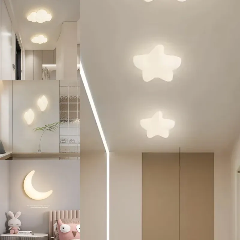 מנורת תקרה ענן ירח וכוכבים לד לחדר ילדים