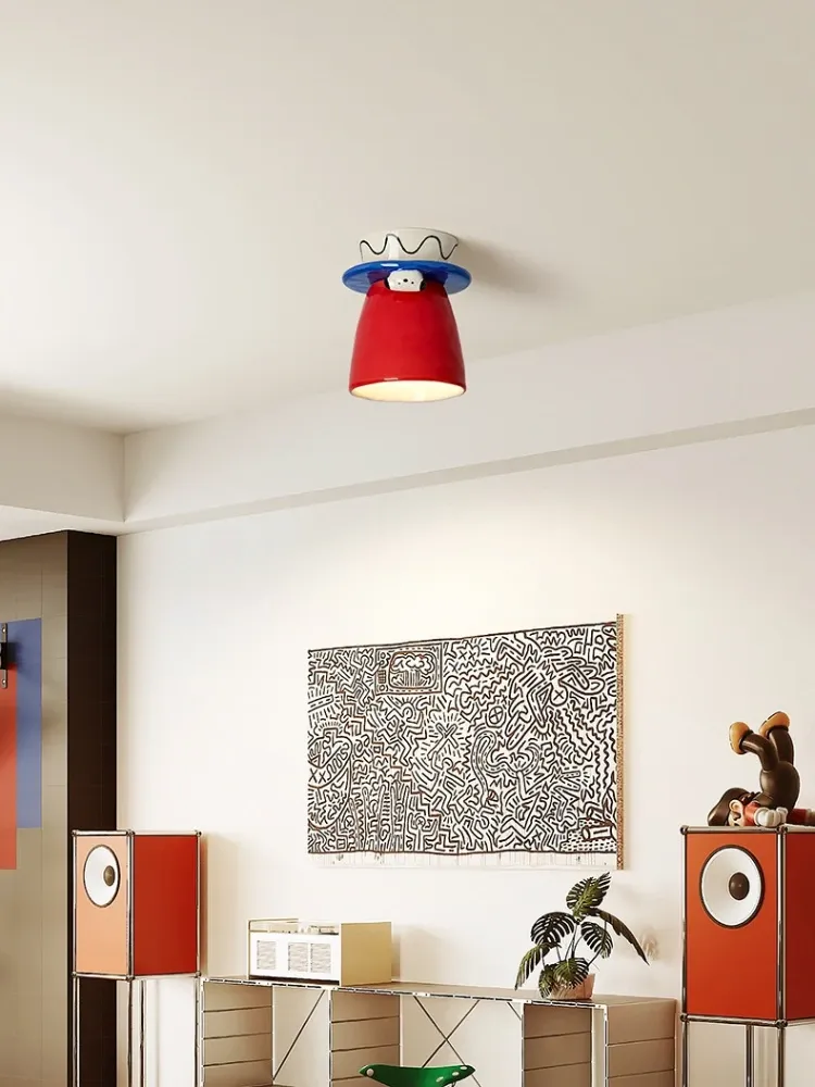 מנורת תקרה קרמיקה מקארון כוס קפה לחדר ילדים