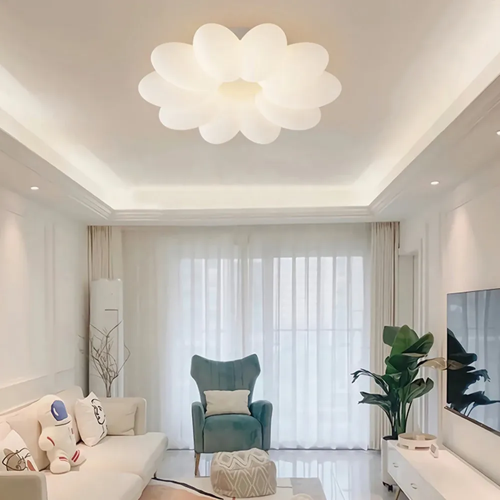 מנורת תקרה פרחונית לד עם 3 גווני אור