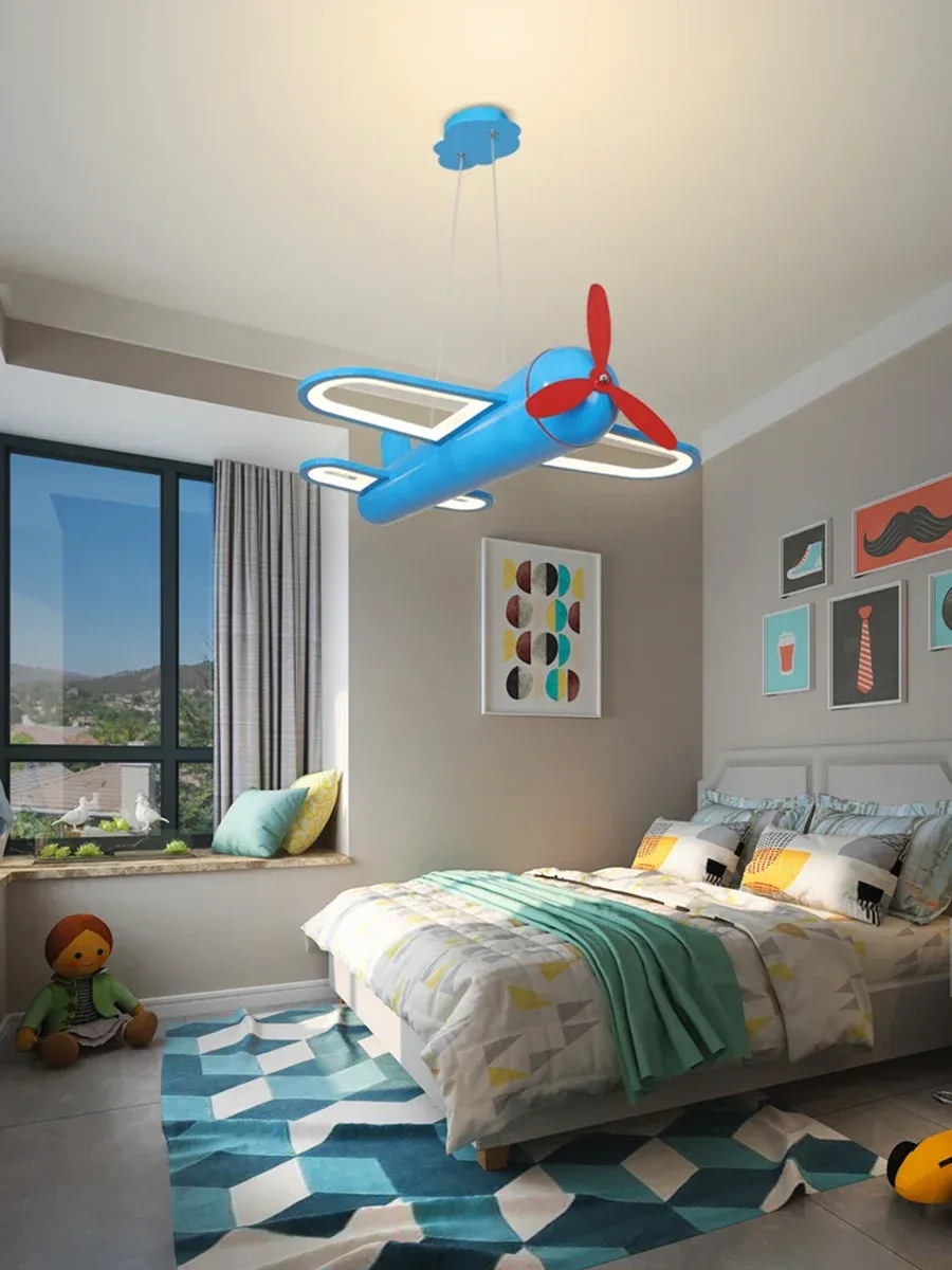 נברשת לד מטוס צבעונית צמודת תקרה לחדר ילדים