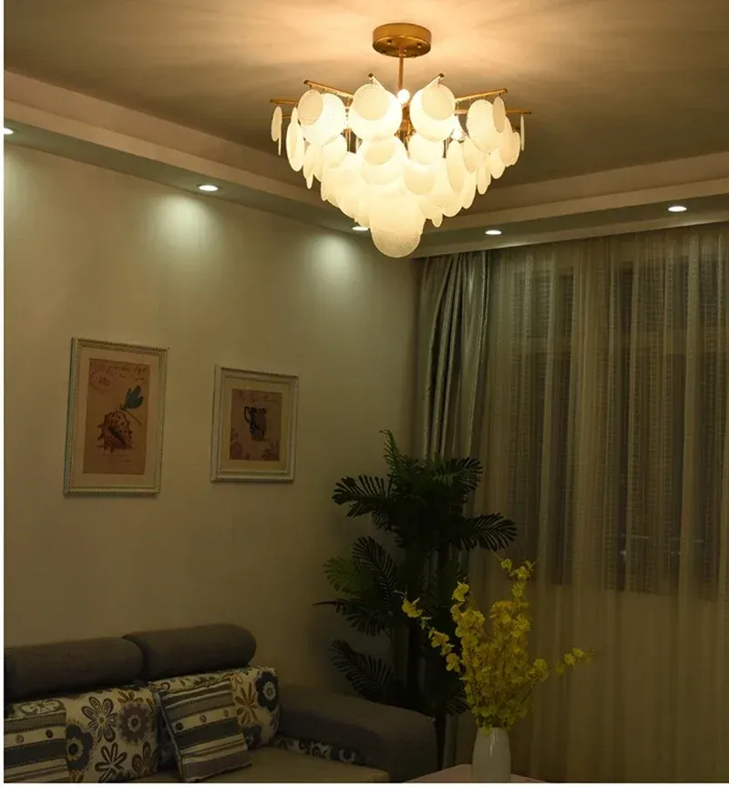 נברשת בועות זכוכית כרום מלוטש E14