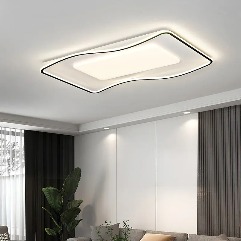 מנורת תקרה לד גל לבן דימרית עם שלט