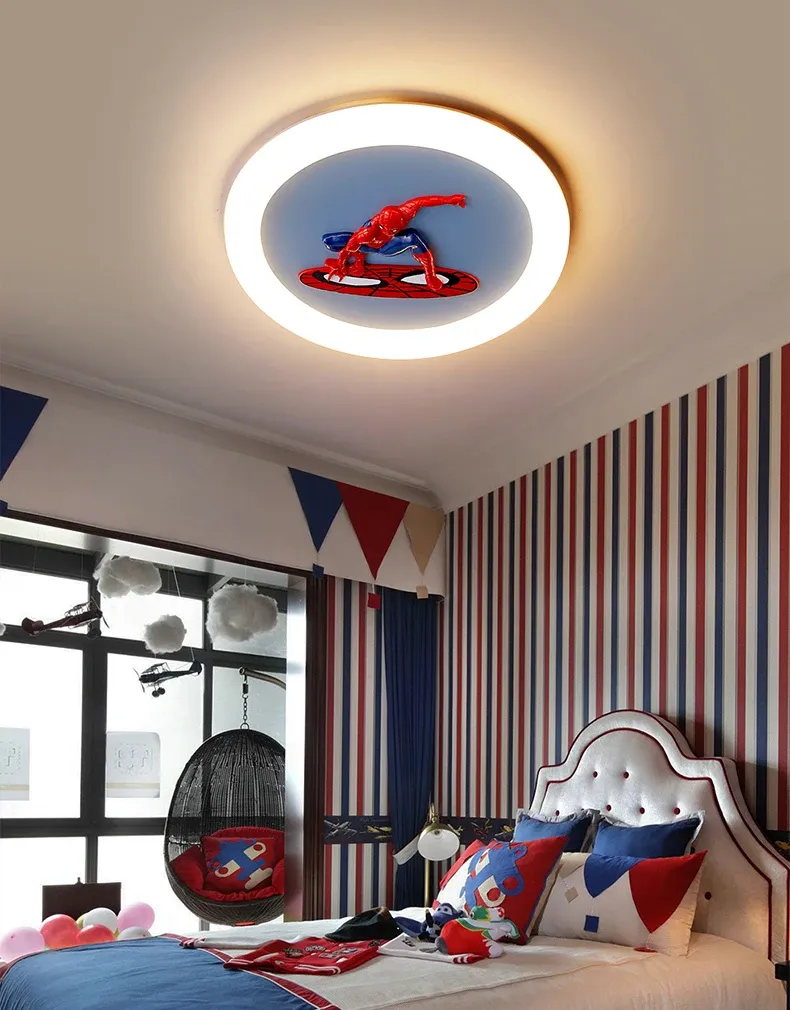 מנורת תקרה עגולה דימרית אדומה לחדר ילדים