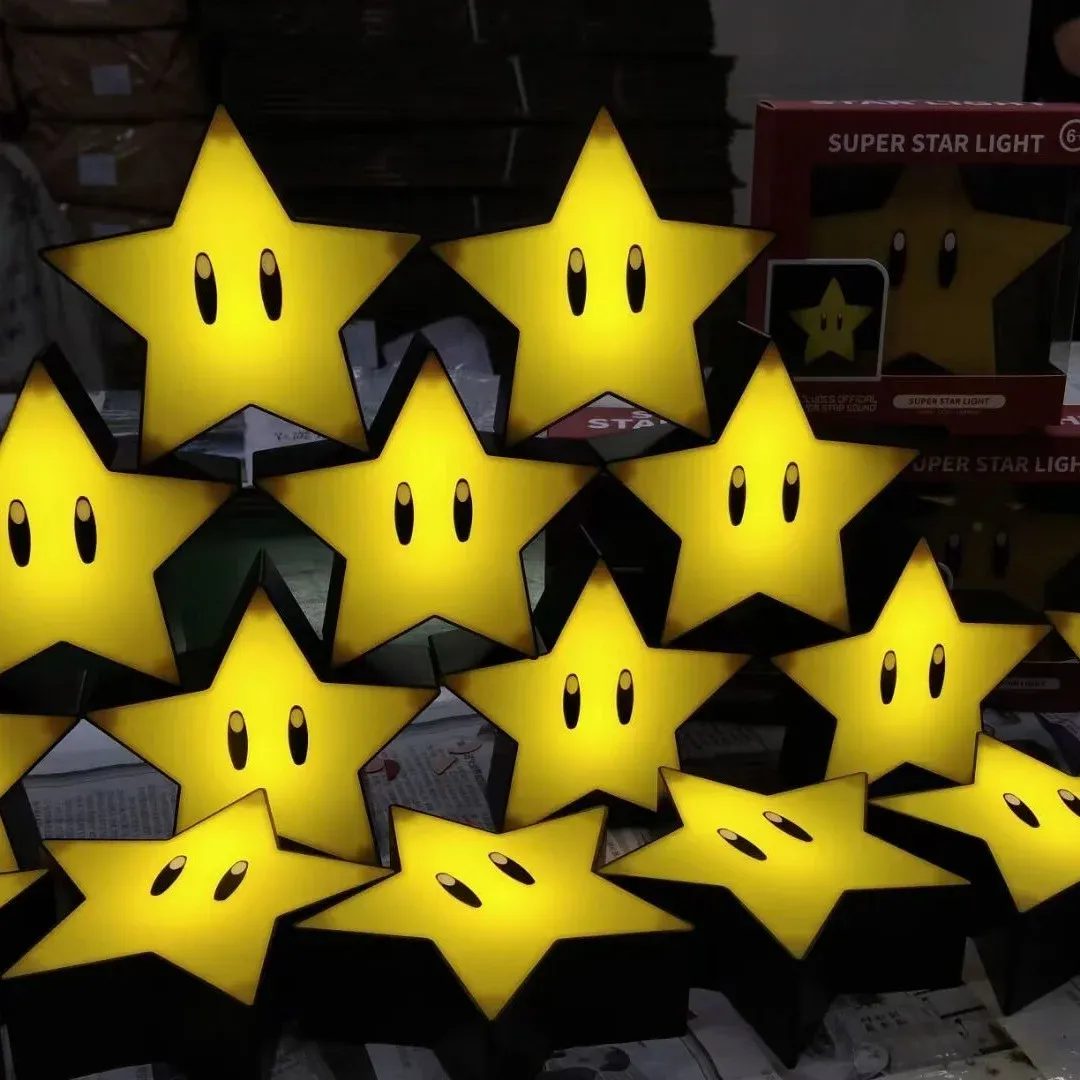 מנורת לילה כוכב רטרו תלת ממדית לחדר ילדים