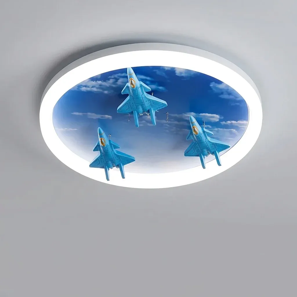 מנורת תקרה לילדים עם מטוסים ועננים