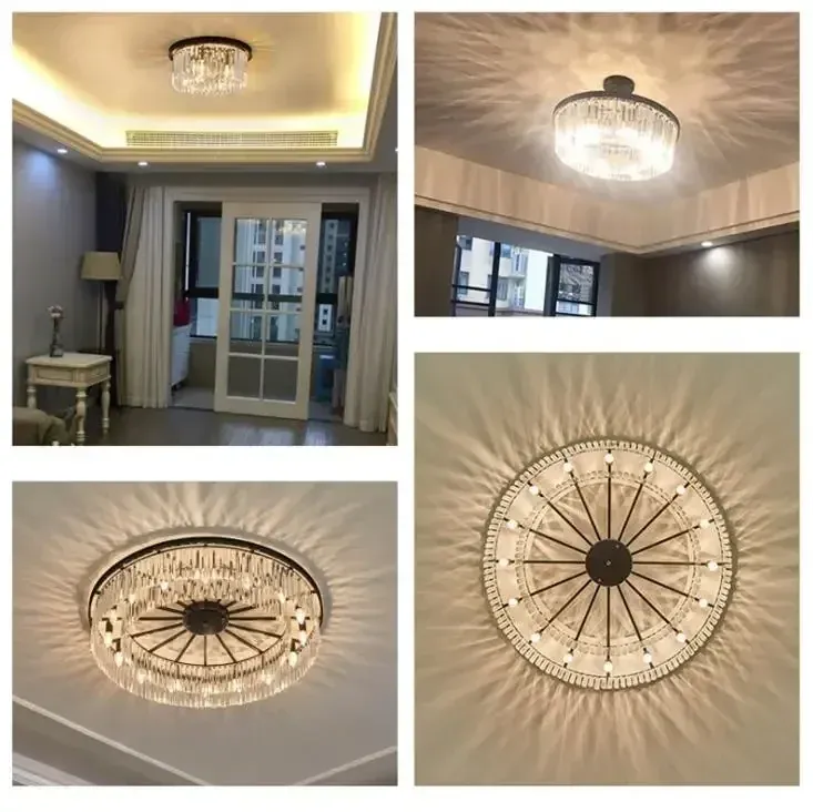 נברשת תקרה מלבנית קריסטל וברזל Lily 888