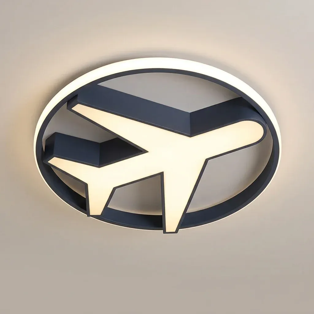 מנורת תקרה מטוס תכלת לחדר ילדים