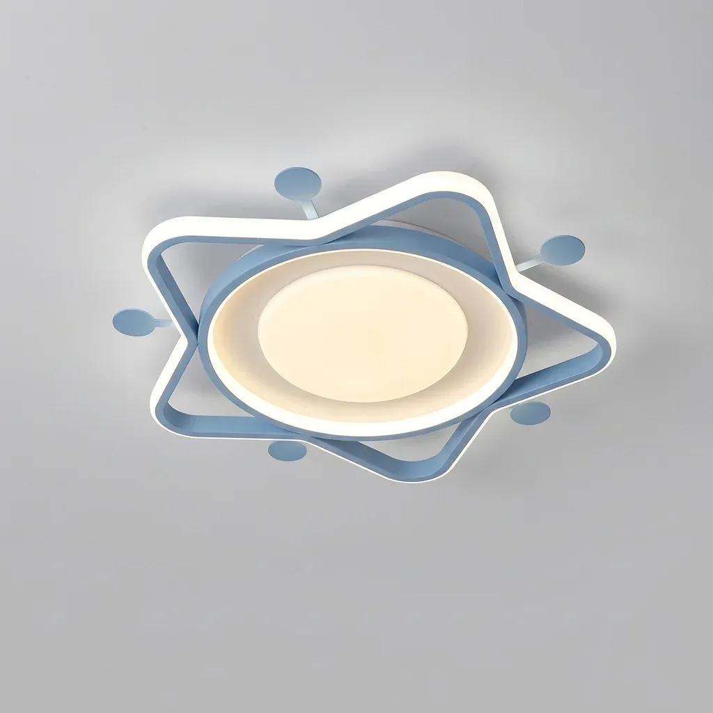 מנורת תקרה כוכב פרח ורודה לילדות