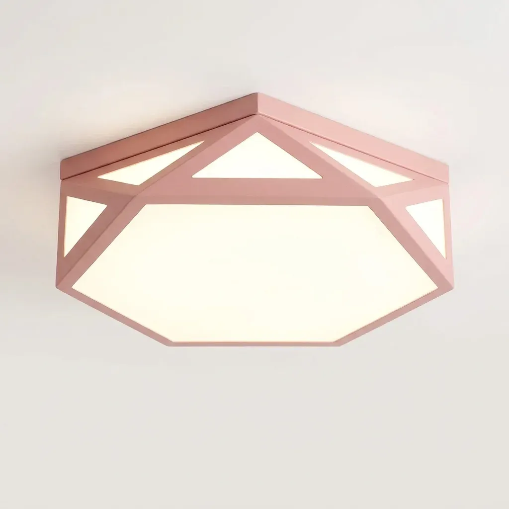 מנורת תקרה מקארון ורודה משושה