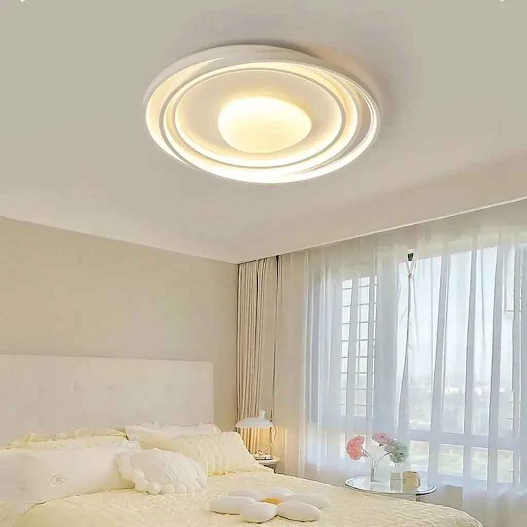 מנורת תקרה ירח וטבעת לבנה לחדר ילדים