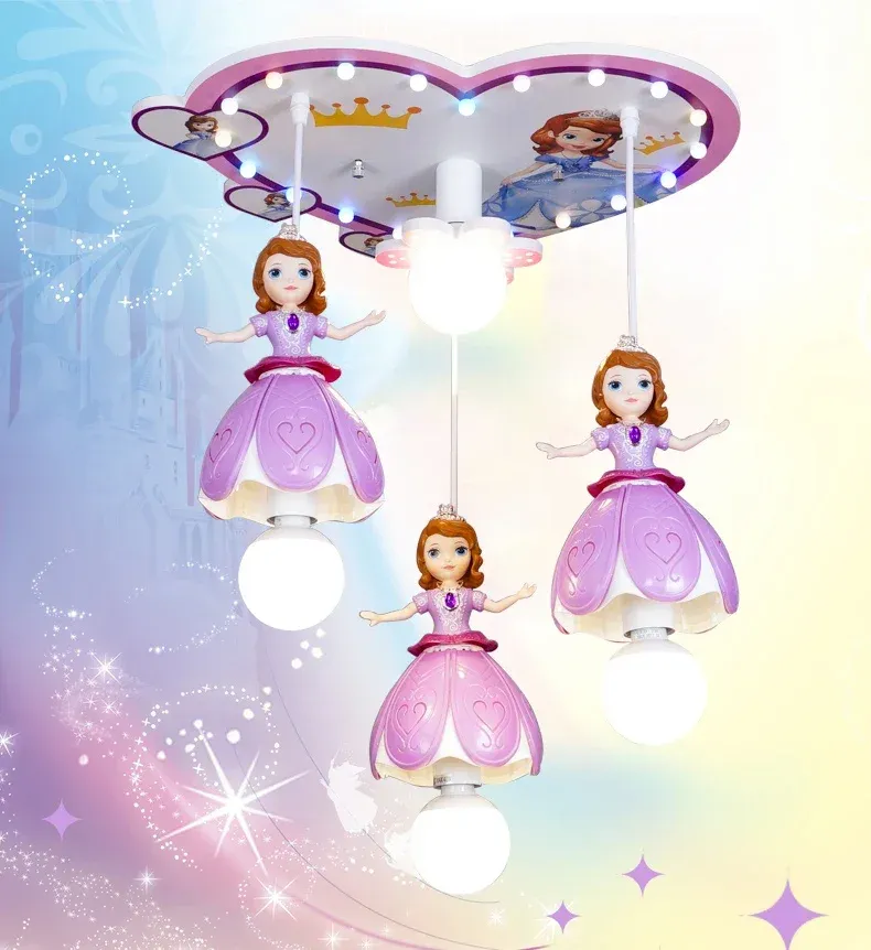 נברשת תקרה עץ וזכוכית חלבית לחדר ילדים