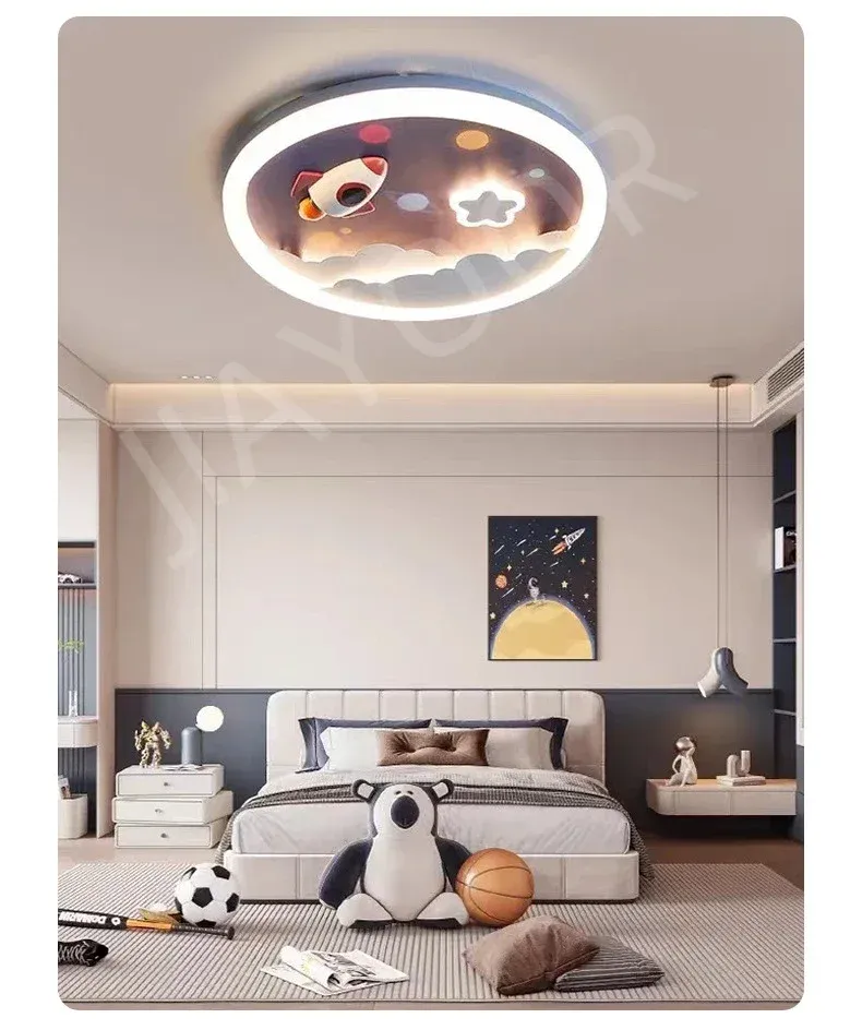 מנורת תקרה לד דימרית משרף ואקריליק לחדר ילדים