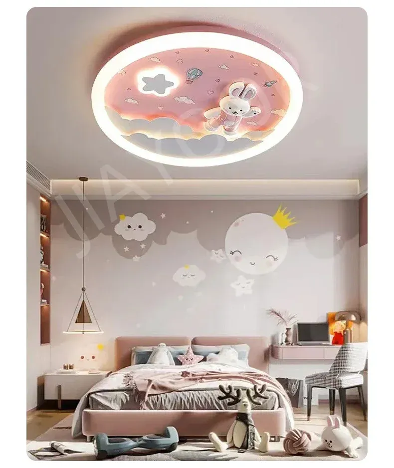 מנורת תקרה לד דימרית משרף ואקריליק לחדר ילדים