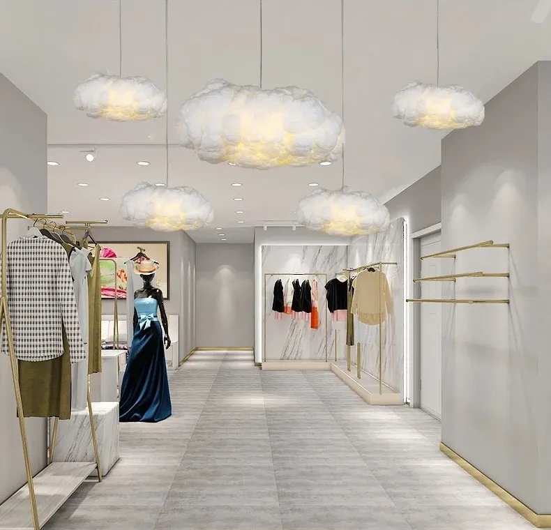 מנורת תלייה ענן נורדית מבד משי לחדר ילדים