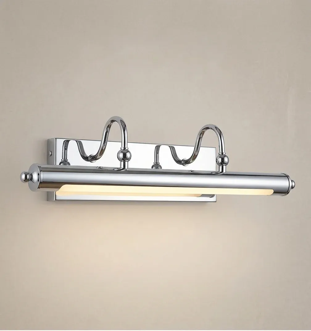 מנורת קיר מראה כרום לאמבטיה