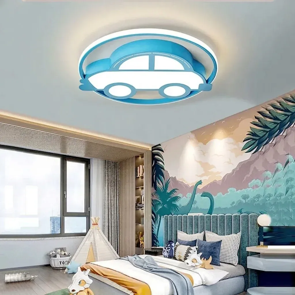 מנורת תקרה מכונית כחולה לחדר ילדים