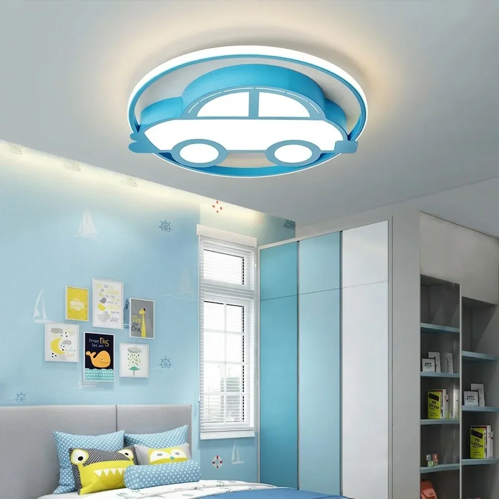 מנורת תקרה מכונית כחולה לחדר ילדים
