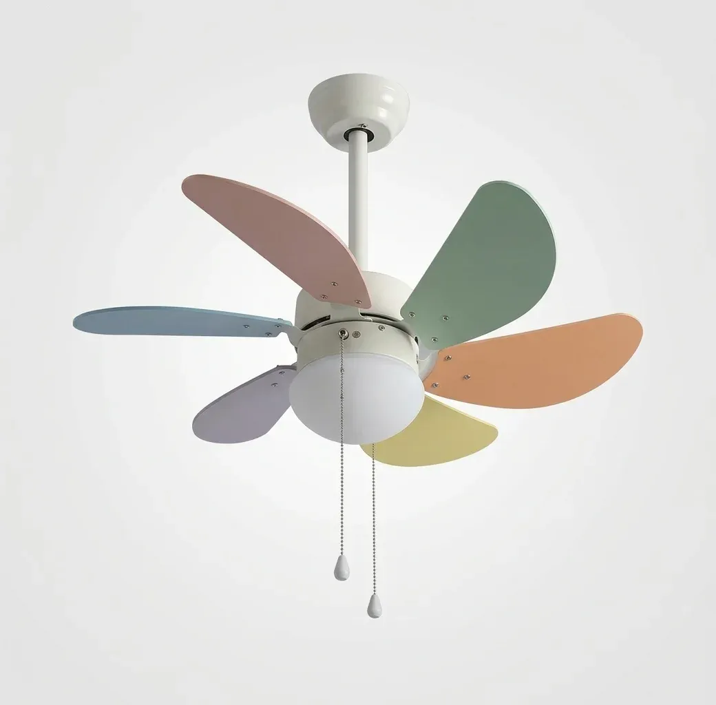 מאוורר תקרה צבעוני לילדים עם תאורה