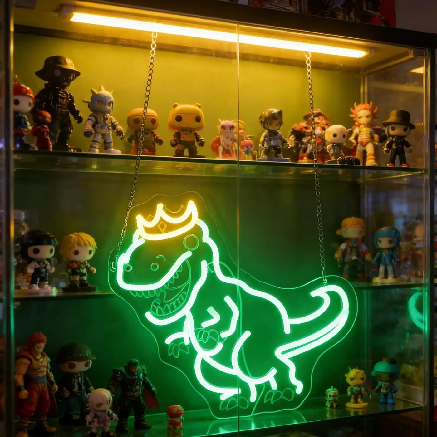 שלט ניאון לד טירנוזאורוס בחיבור יו אס בי