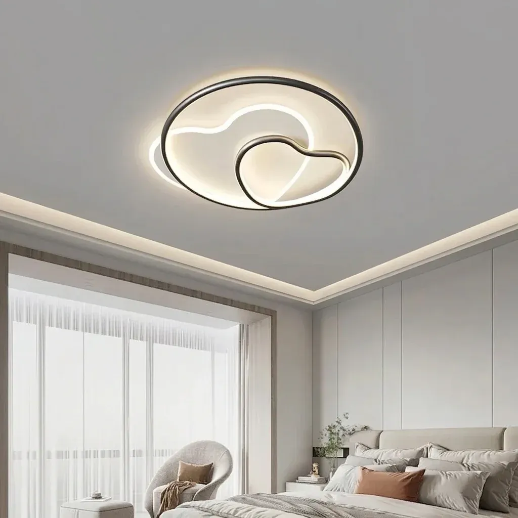 מנורת תקרה לב שחורה דימרית