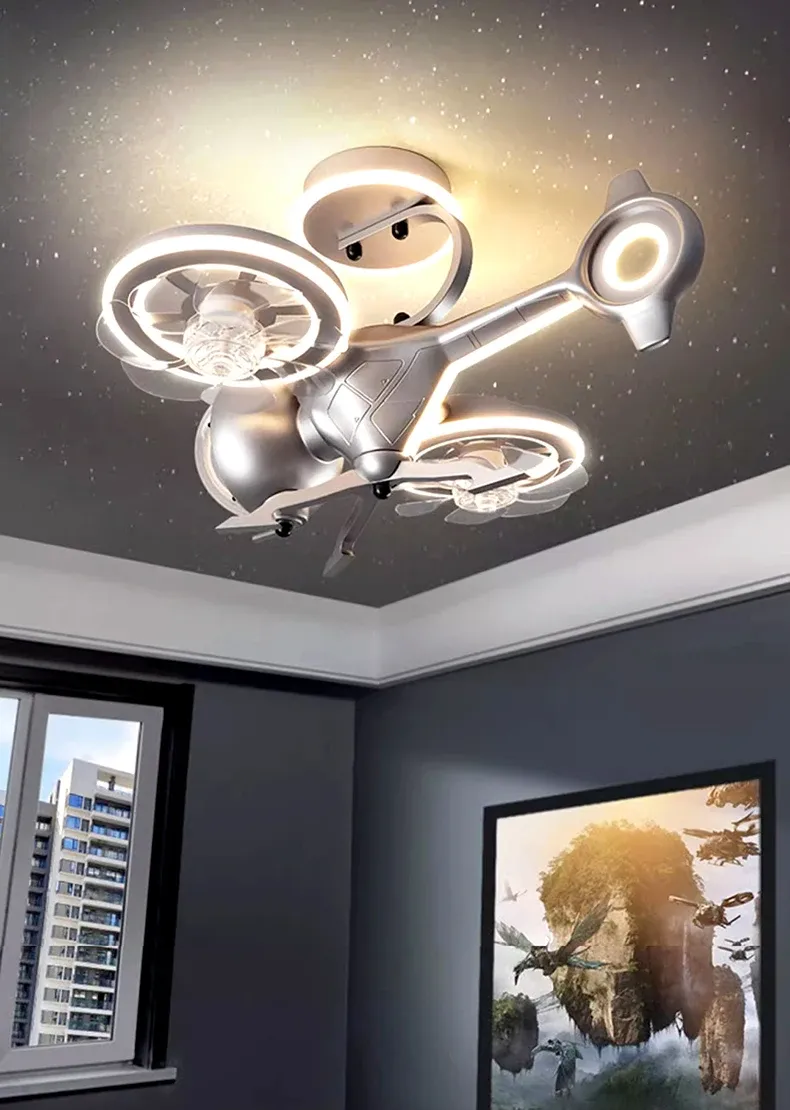 מאוורר תקרה נורדי דימרי עם שלט ותאורת לד