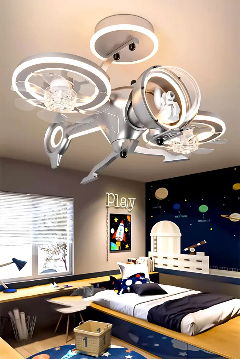 מאוורר תקרה נורדי דימרי עם שלט ותאורת לד