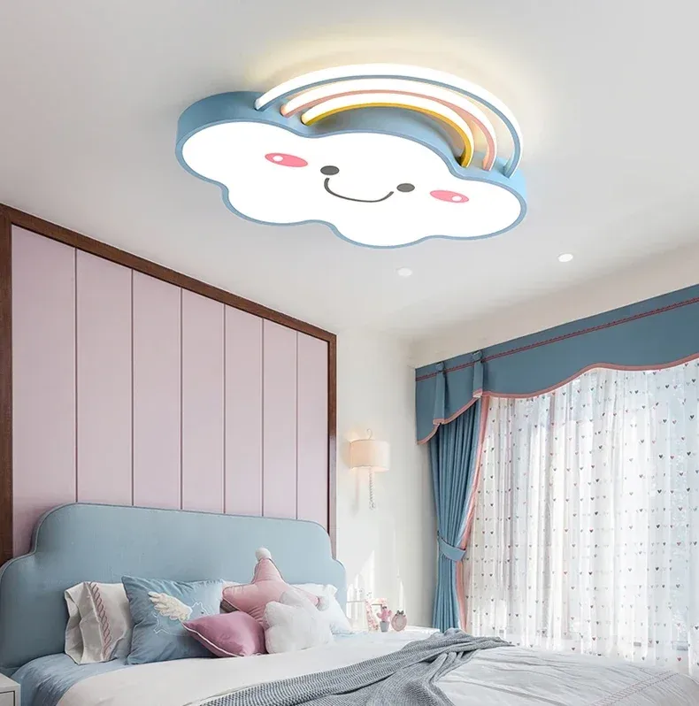 מנורת תקרה לד ענן נורדי קומפקטית לחדר ילדים