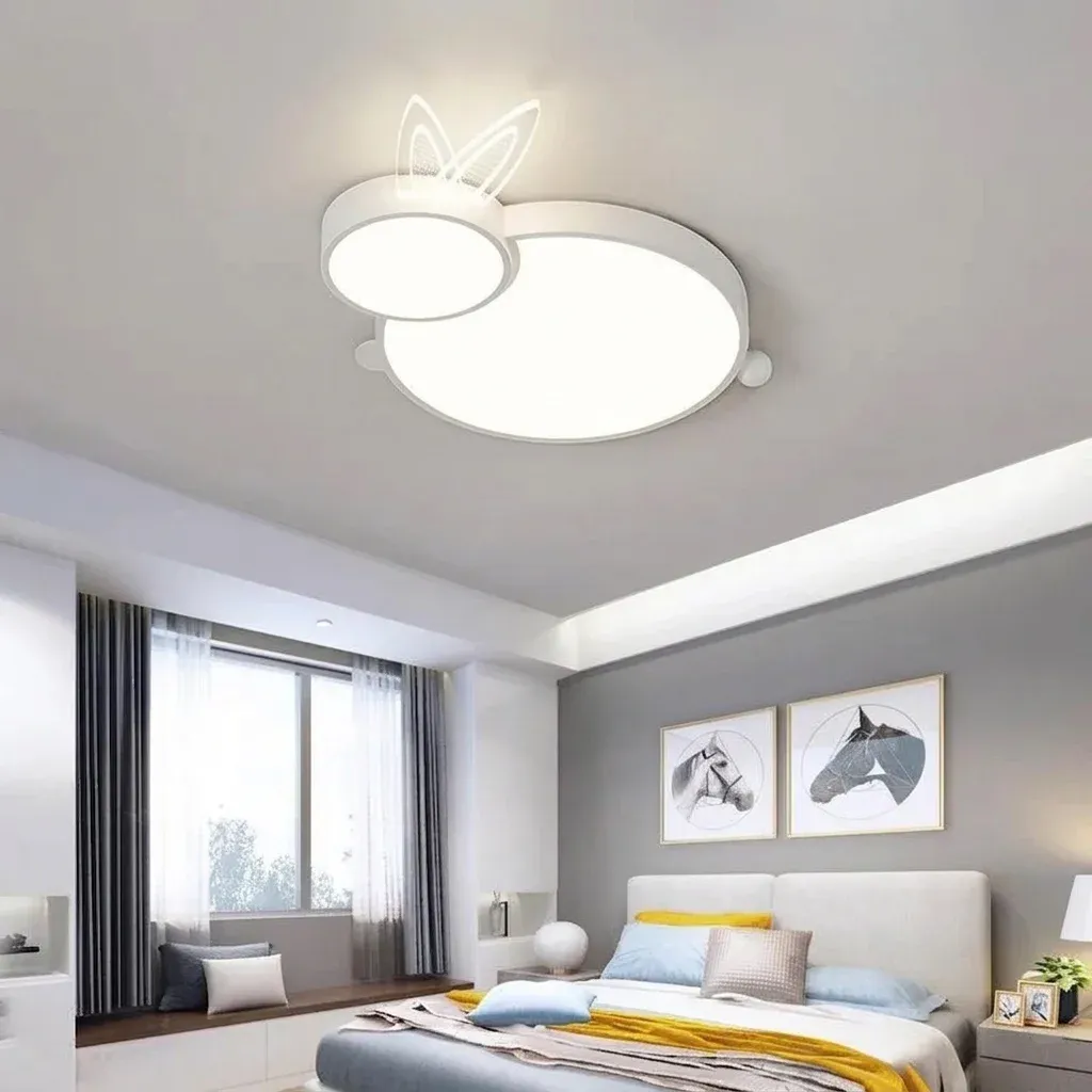 מנורת תקרה ארנב כחולה לחדר ילדים