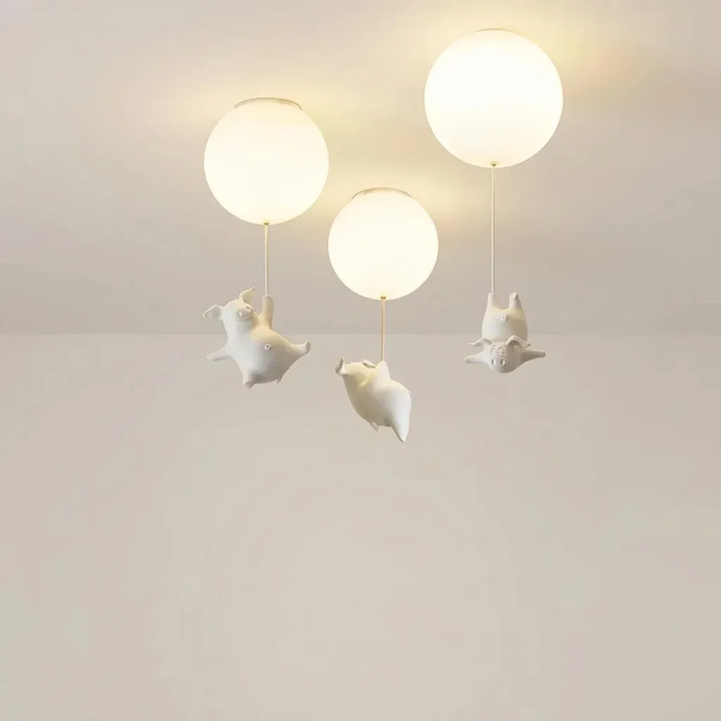 מנורת תקרה חזירונים פורחים עם בלונים