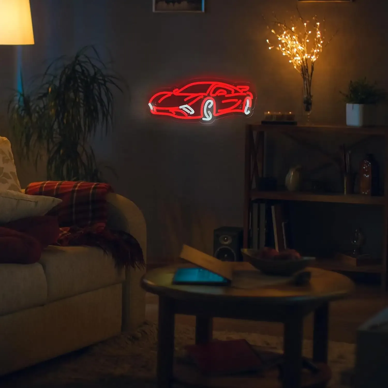 שלט ניאון לד מכונית מרוץ לחדר ילדים