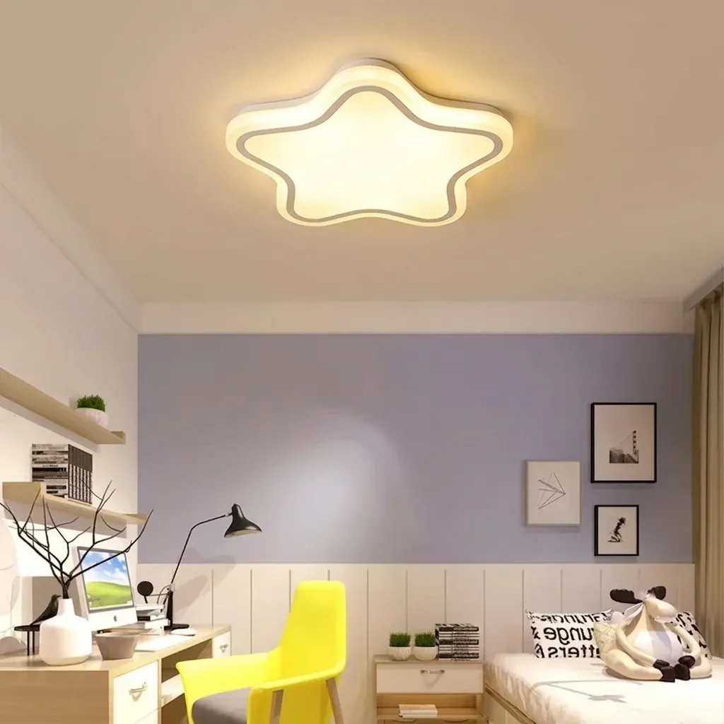 מנורת תקרה כוכב שחורה דימרית נקייה