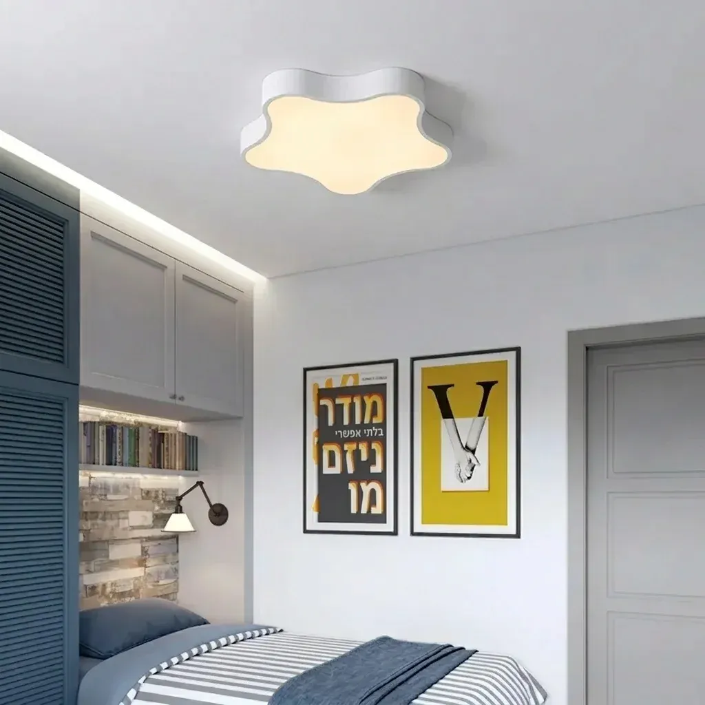 מנורת תקרה כוכב שחורה דימרית