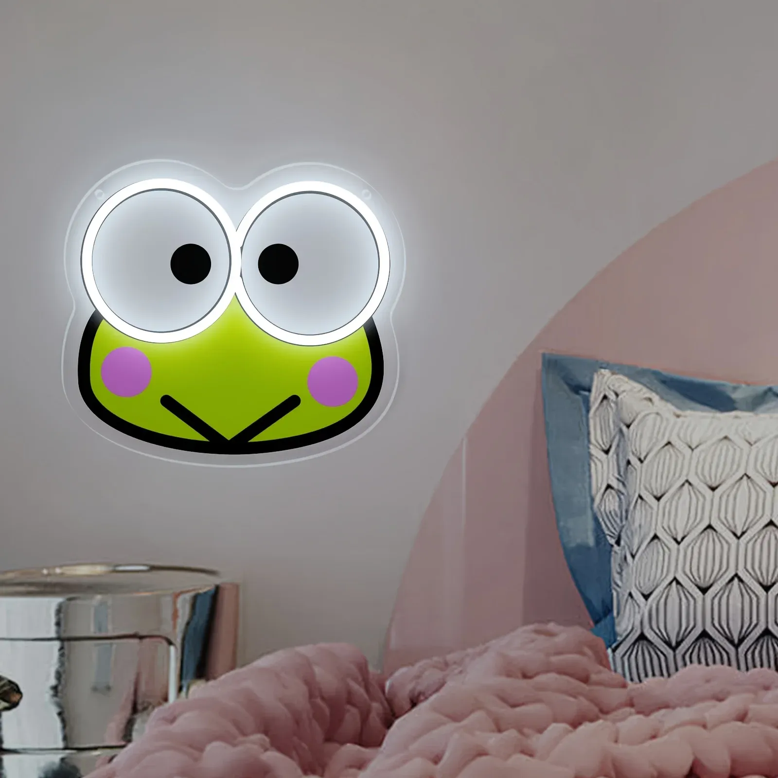 שלט ניאון לד קרופי ירוק עם עמעום בחיבור USB