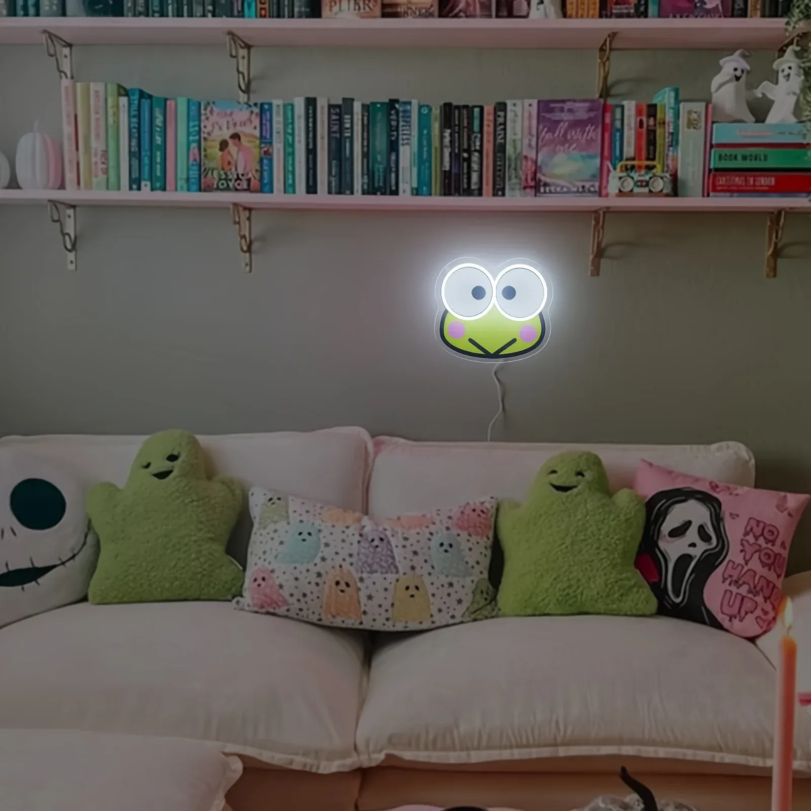 שלט ניאון לד קרופי ירוק עם עמעום בחיבור USB