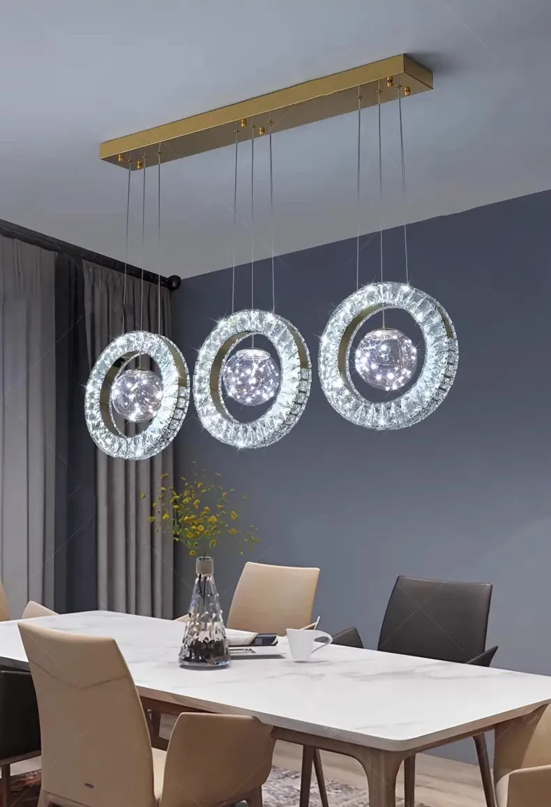 נברשת קריסטל מודרנית דימרית לפינת אוכל