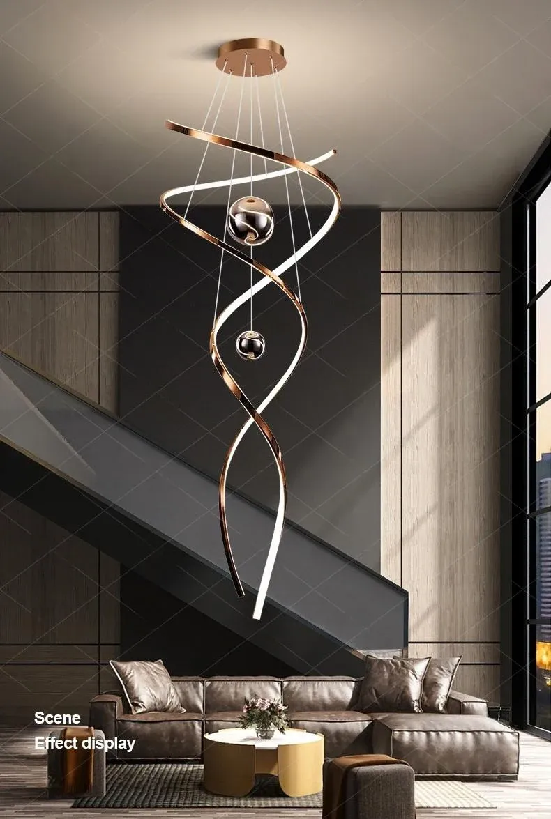 נברשת תלייה מודרנית מדורגת עם עמעום ושלט