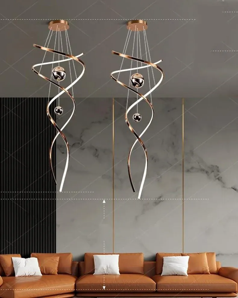 נברשת תלייה מודרנית מדורגת עם עמעום ושלט