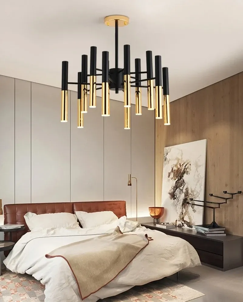 נברשת מוטות מינימליסטית לתקרה בסגנון מודרני