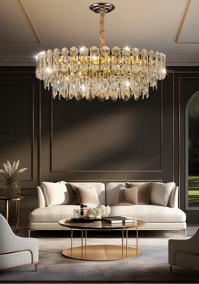 נברשת קריסטל מודרנית לתקרה גבוהה