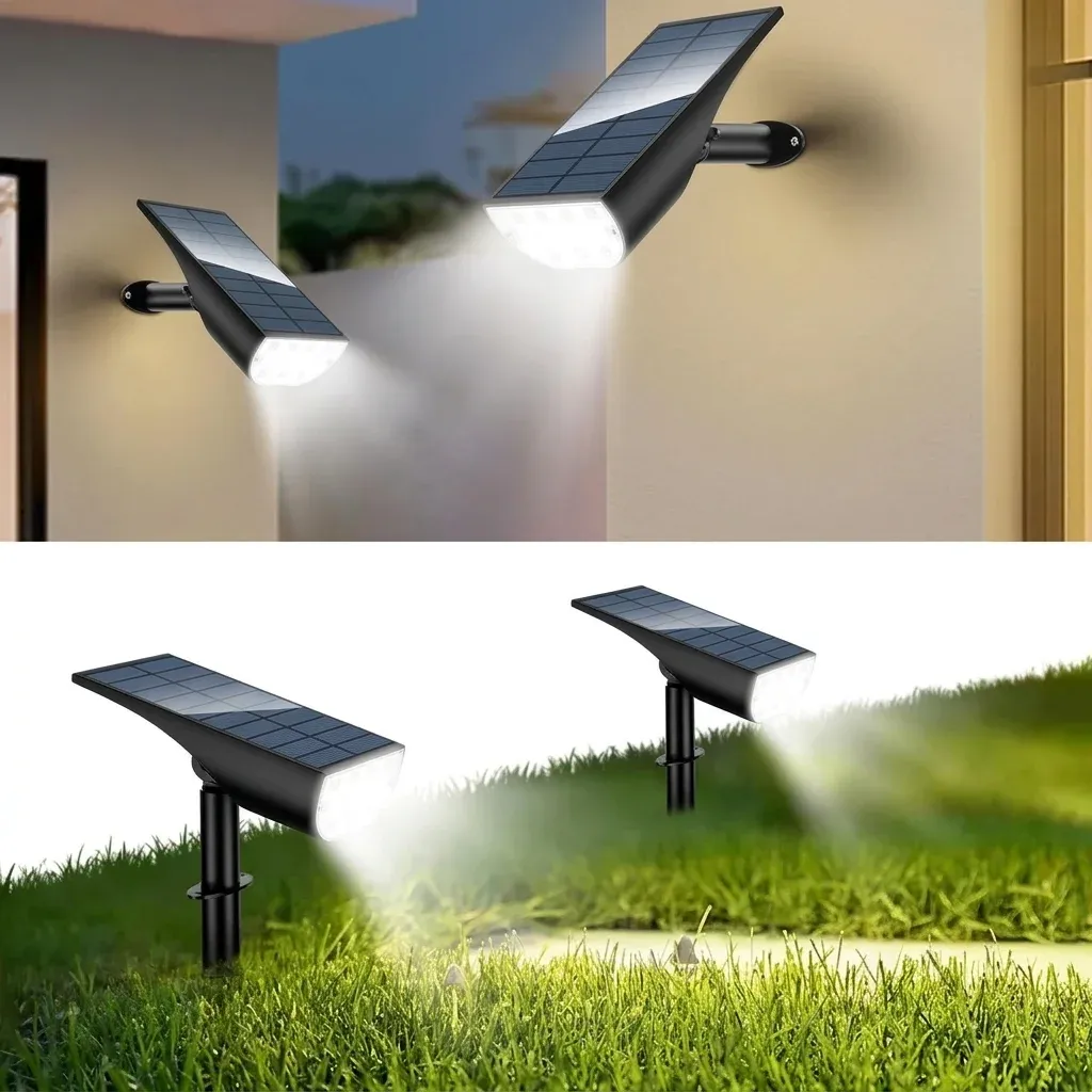 זרקור גן סולארי כפול שחור נקי