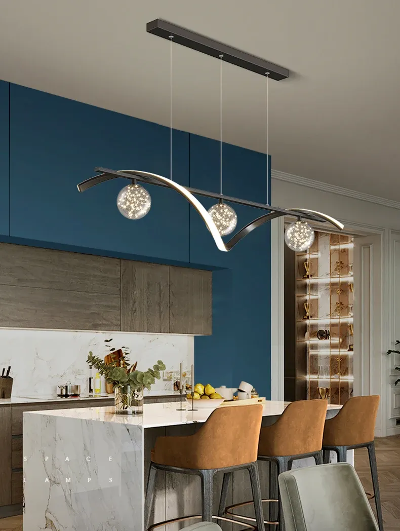 נברשת לד ליניארית מודרנית עם עמעום ושלט