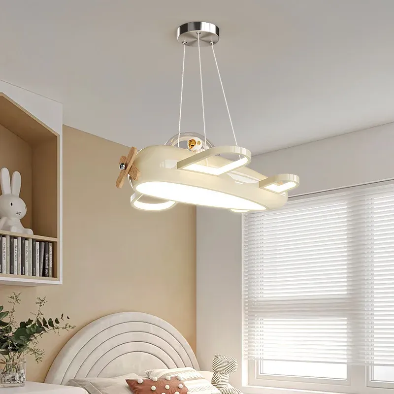 מנורת תלייה מטוס שמנת בספקטרום מלא לחדר ילדים