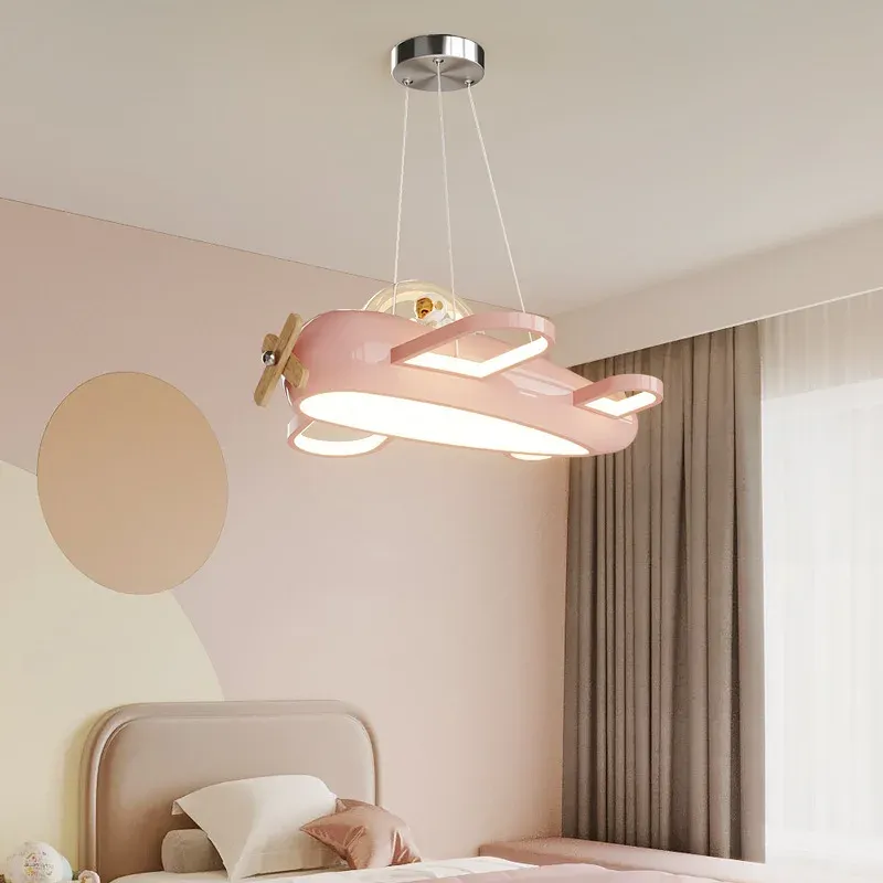 מנורת תלייה מטוס שמנת בספקטרום מלא לחדר ילדים