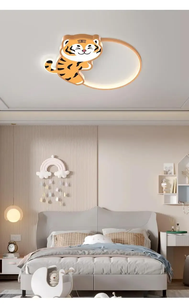 מנורת תקרה טיגריס כתומה דימרית לחדר ילדים