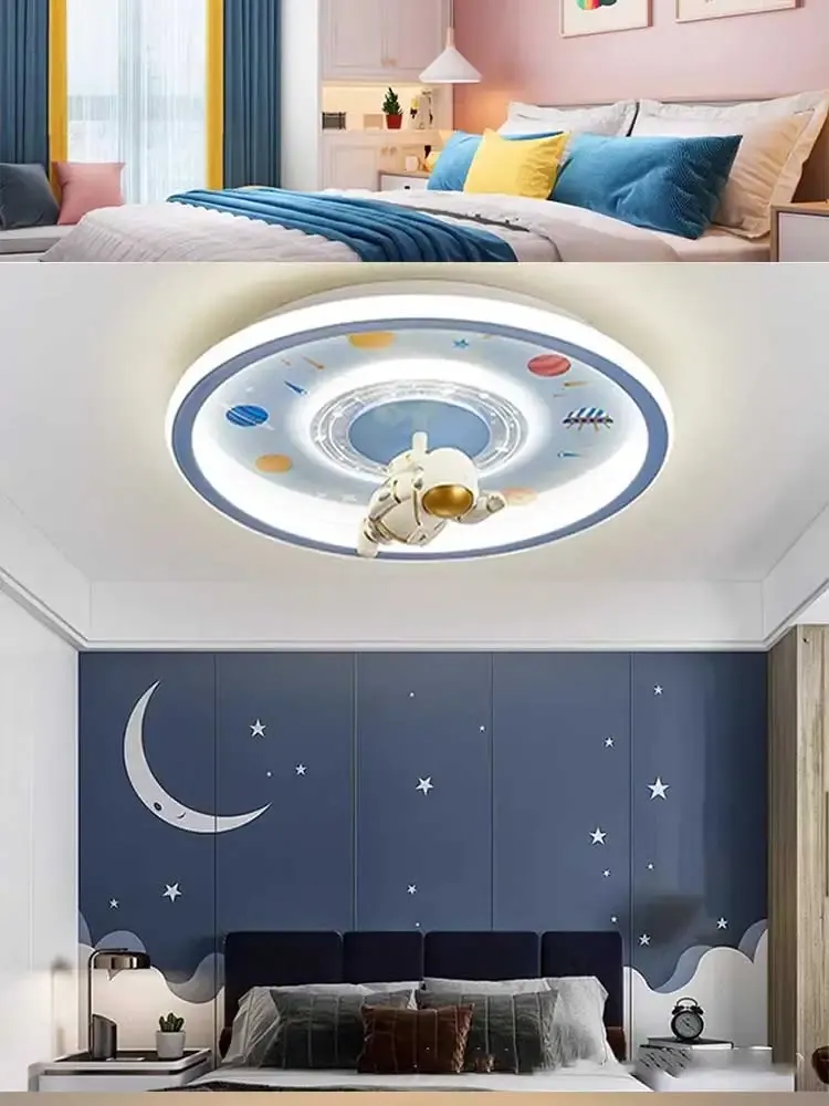 מנורת תקרה פוני ורוד או אסטרונאוט כחול לד בקוטר 50 ס״מ