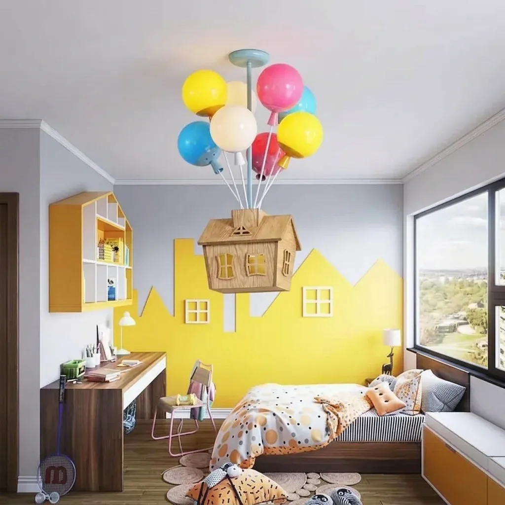 נברשת בלון פורח צבעונית לחדר ילדים