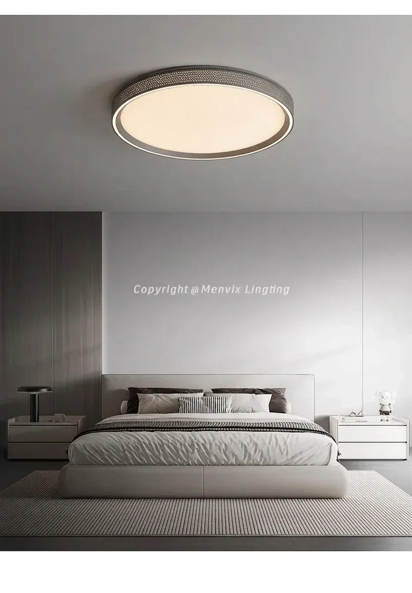 מנורת תקרה עגולה אפור כהה דימרית