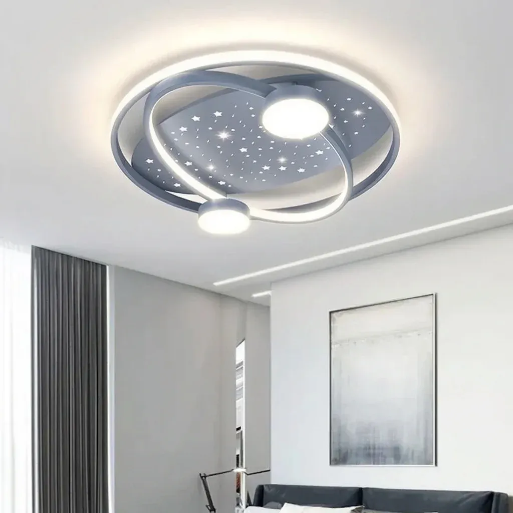 מנורת תקרה ירח אפור לחדר ילדים