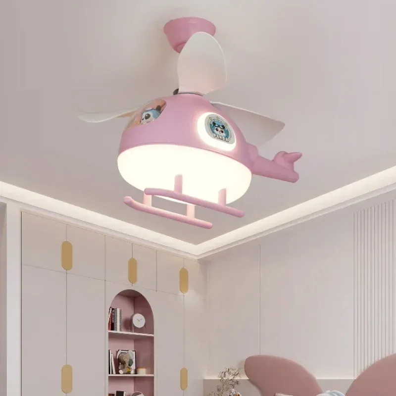 מנורת תקרה הליקופטר כחולה לד לחדר ילדים